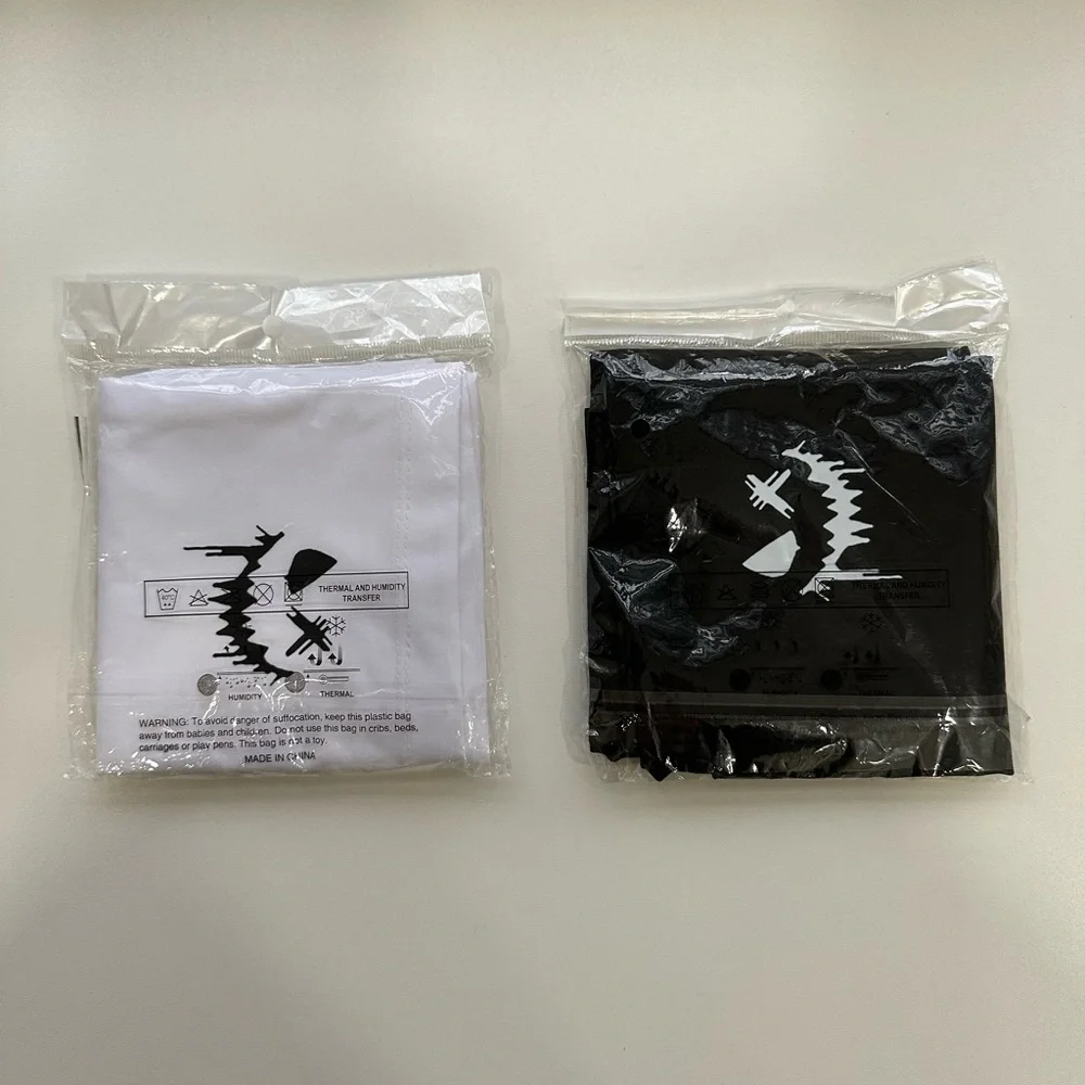 multifunctional seamed wear face mask balaclava scarf white and black 2 pack